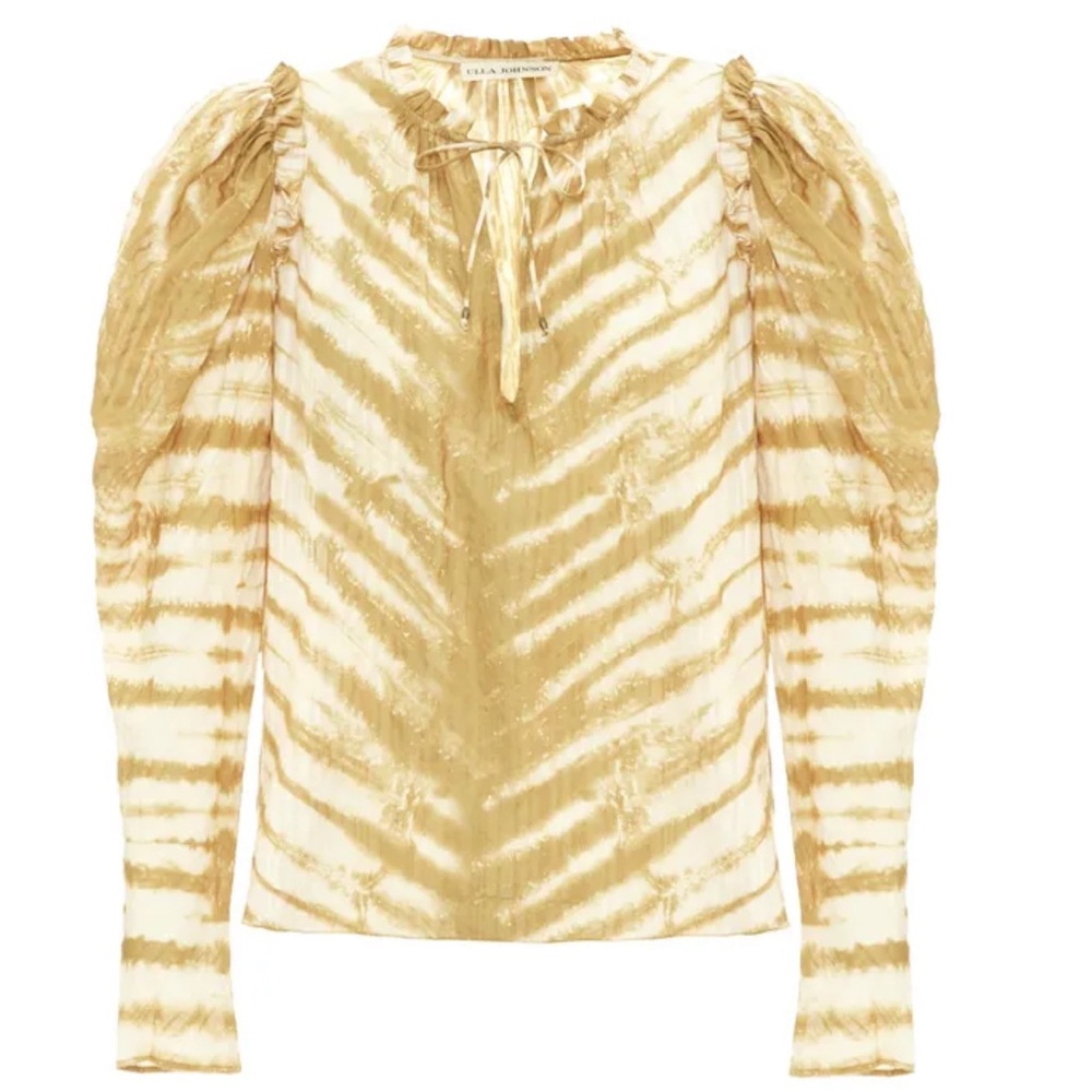 Ulla Johnson Madena Tiger Tie-dye Blouse | Sand